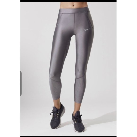 Nike Pants - Nike dri fit women gray running leggings size S side pockets stretch biker